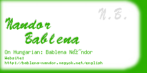 nandor bablena business card